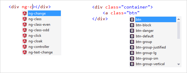 zrzut ekranu przedstawiający funkcję IntelliSense